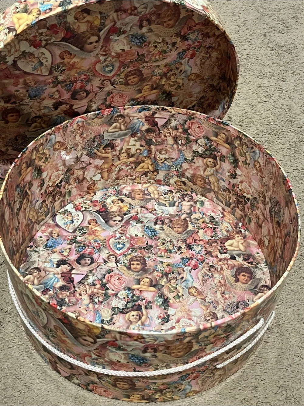 Victorian Cherub Decorative Hat Box
